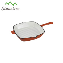 Cocina Badgets Esmalte Die Cast Iron Frying Pan Grill